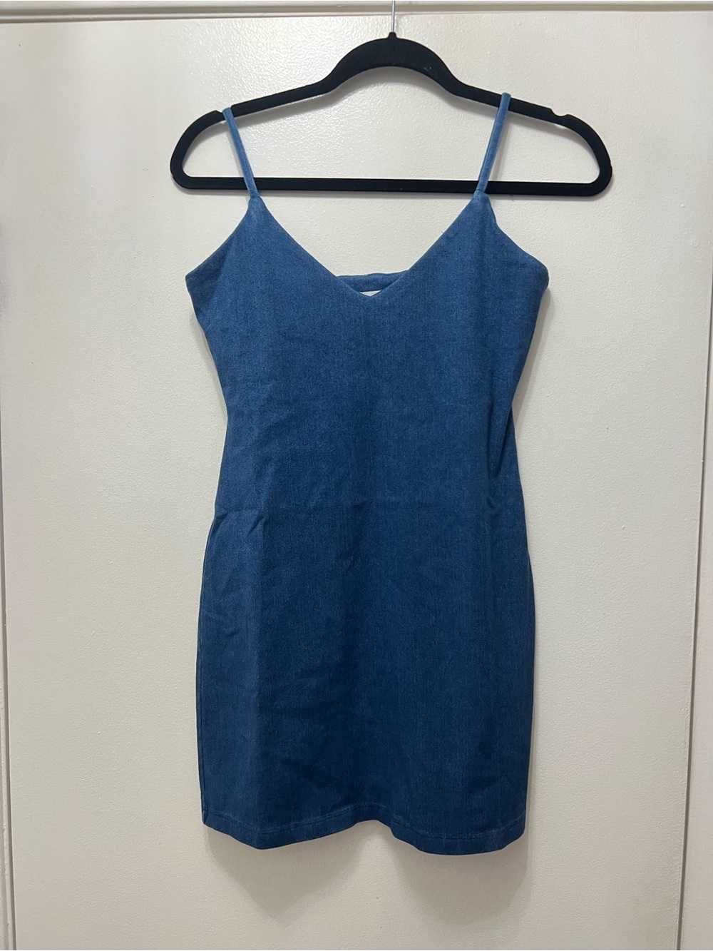 Susana Monaco Denim Bodycon Mini Tank Dress Blue Size Medium NWT - Picture 3 of 8